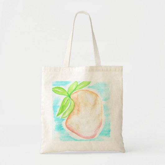 Tote Bag Aquarelle Mango main peint cuisine tropicale (Devant)