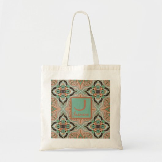 Tote Bag Aquarelle Marocaine Monnaie Rose Florale (Devant)