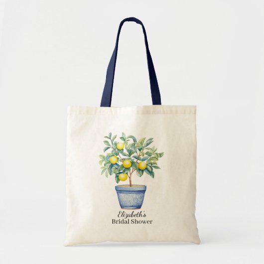 Tote Bag Aquarelle Méditerranéenne Citron (Devant)