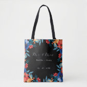 Tote Bag Aquarelle mexicaine Fleur Mariage noir (Devant)