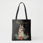 Tote Bag Aquarelle mignonne chien de joyeux Howlidays (Devant)