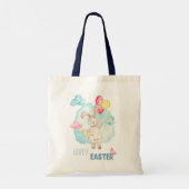 Tote Bag Aquarelle mignonne Moderne Joyeux Ballons de lapin (Dos)