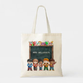 Tote Bag Aquarelle mignonne Retour à l'école Fournitures po (Dos)