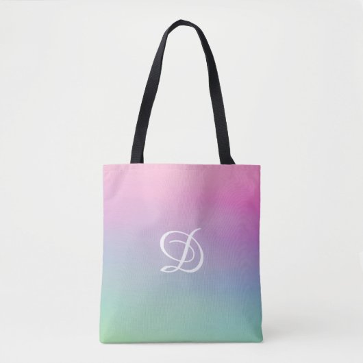 Tote Bag aquarelle moderne arc-en-ciel dégradé (Devant)