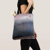 Tote Bag Aquarelle moderne Bleu & Rose Or Rose Blush Glam (De près)