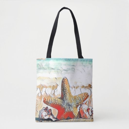 Tote Bag Aquarelle moderne des coquillages orange (Devant)