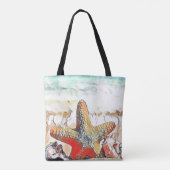 Tote Bag Aquarelle moderne des coquillages orange (Dos)