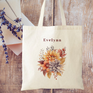 Tote Bag Aquarelle moderne Elégante Automne Floral Bridesma