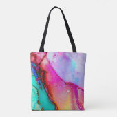 Tote Bag Aquarelle moderne en marbre Abstrait (Dos)