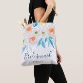 Tote Bag Aquarelle moderne Floral Mariage Bridesmaid (De près)