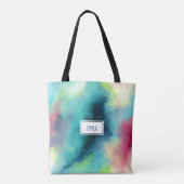 Tote Bag Aquarelle moderne Green & Red Space Nebula (Dos)