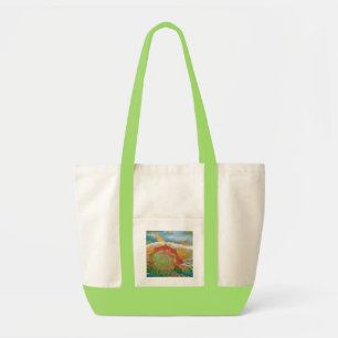 Tote Bag Aquarelle moderne Orange et Coquillage vert T-Shir