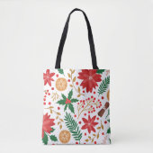 Tote Bag Aquarelle moderne sapin vert de Noël (Devant)