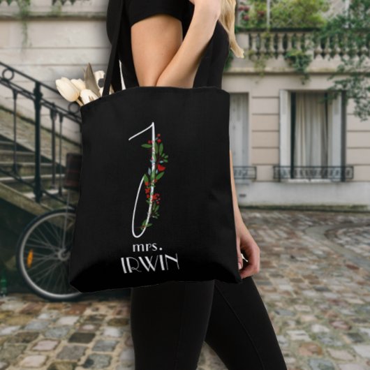 Tote Bag Aquarelle monogramme calligraphique