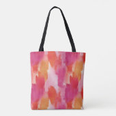 Tote Bag Aquarelle Monogramme Orange Rose Abstrait (Dos)