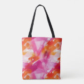 Tote Bag Aquarelle Monogramme Rose Orange Abstrait (Dos)