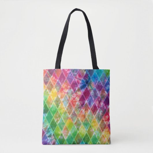 Tote Bag Aquarelle Neon Tie Dye Jacquard Arlequin (Devant)