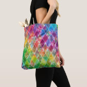 Tote Bag Aquarelle Neon Tie Dye Jacquard Arlequin (De près)