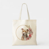 Tote Bag Aquarelle Noël Floral Chien Design (Dos)