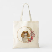 Tote Bag Aquarelle Noël Floral Chien Design (Dos)