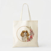 Tote Bag Aquarelle Noël Floral Chien Design (Devant)