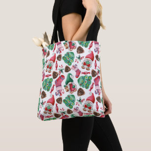 Tote Bag Aquarelle Noël Gnomes