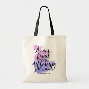 Tote Bag Aquarelle N'Oubliez Jamais La Différence Retraite