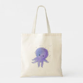 Tote Bag Aquarelle octopique violette claire (Dos)