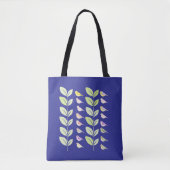 Tote Bag Aquarelle Oiseaux et Feuilles (Devant)