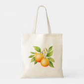 Tote Bag Aquarelle Orange Avec Fleur (Dos)