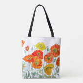 Tote Bag Aquarelle orange rouge jaune cushion blanc (Dos)