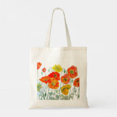 Tote Bag Aquarelle orange rouge jaune Populaire Art blanc (Dos)