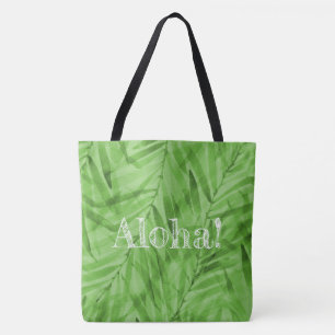 Tote Bag Aquarelle Palms Hawaiian Tropical Reversible