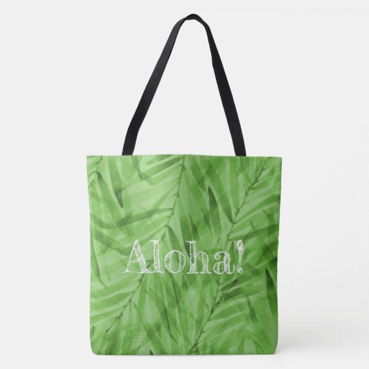 Tote Bag Aquarelle Palms Hawaiian Tropical Reversible (Devant)