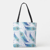 Tote Bag Aquarelle Peacock Feathers (Dos)
