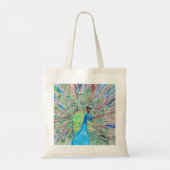 Tote Bag Aquarelle Peacock peinture (Dos)