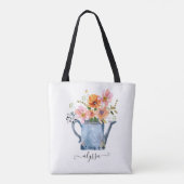 Tote Bag Aquarelle peinte à la main Floral (Dos)
