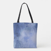 Tote Bag Aquarelle personnalisée bleu et blanc à monogramme (Dos)