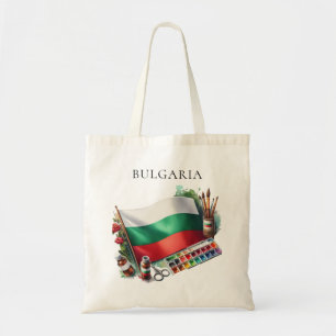 Tote Bag Aquarelle Pinceaux de Drapeau bulgare