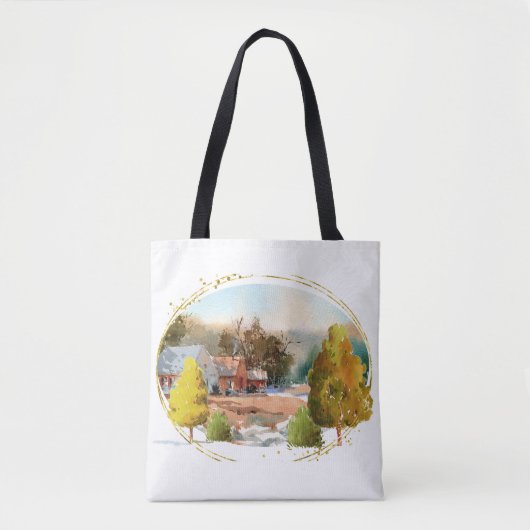 Tote Bag Aquarelle pittoresque (Devant)