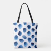 Tote Bag Aquarelle Points Bleus : Peint à la main sans cout (Dos)