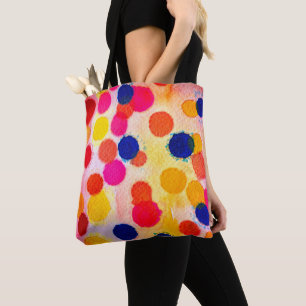 Tote Bag Aquarelle pois cercles mignons