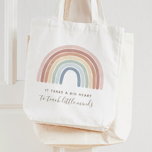 Tote Bag Aquarelle Rainbow Appréciation de l'enseignant