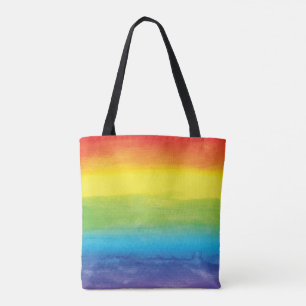 Tote Bag Aquarelle Rainbow Pride brillant Vibrant