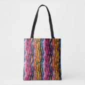 Tote Bag Aquarelle Rainbow Tiger rayures (Devant)