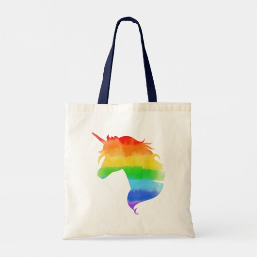 Tote Bag Aquarelle Rainbow Unicorn (Dos)