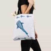 Tote Bag Aquarelle requin (De près)