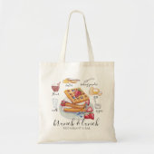Tote Bag Aquarelle Restaurant logo gaufre Recette d'affaire (Devant)