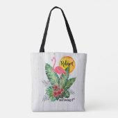 Tote Bag Aquarelle retirée de Flamant rose (Dos)