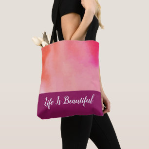 Tote Bag Aquarelle rose clair